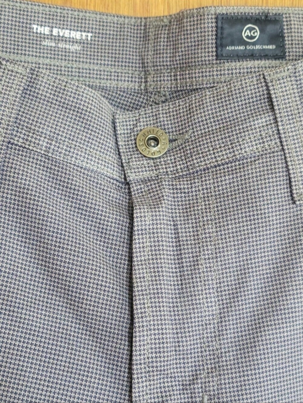 NWOT AG Adriano Goldschmied 32X34 The Everett Slim Straight Pants  Houndstooth